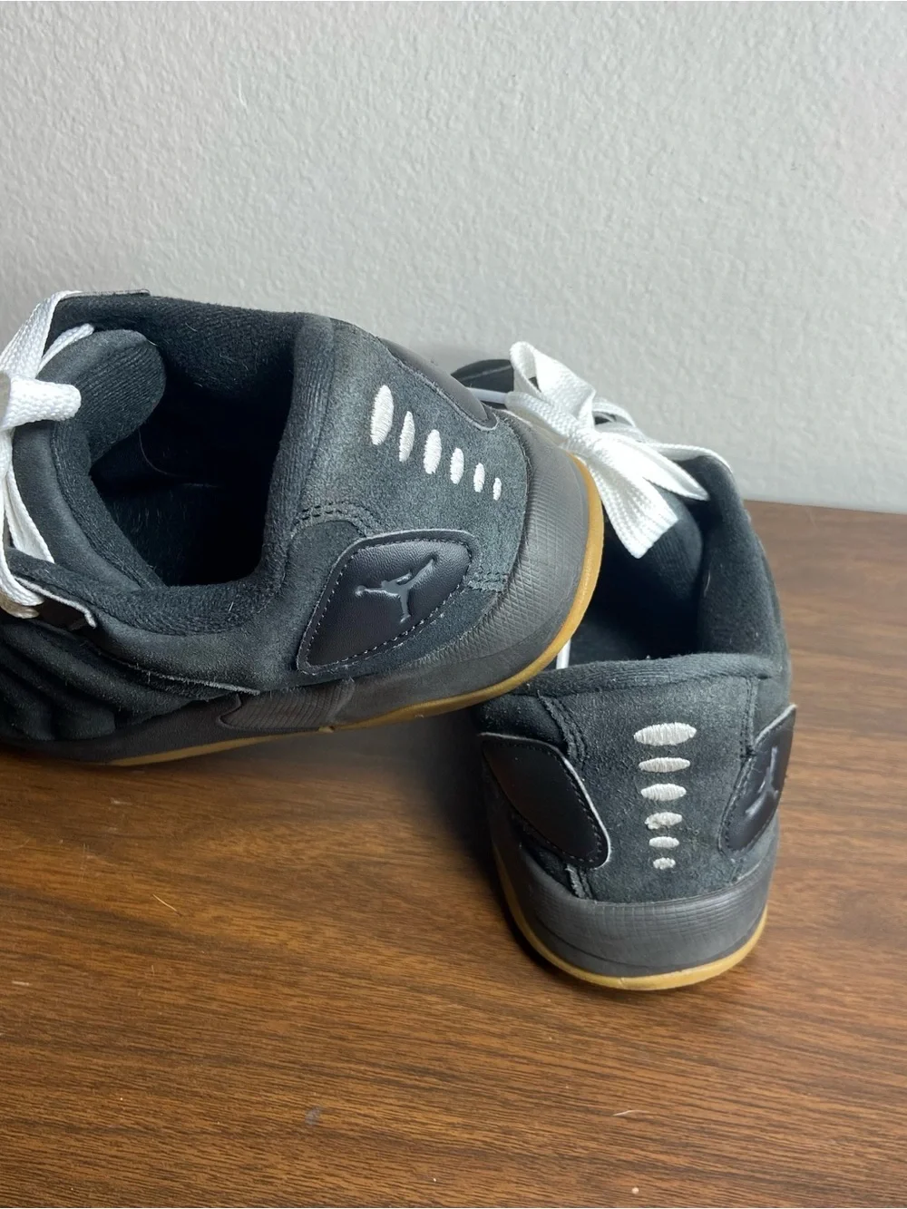 Jordan Black Suede Sneakers with White Laces